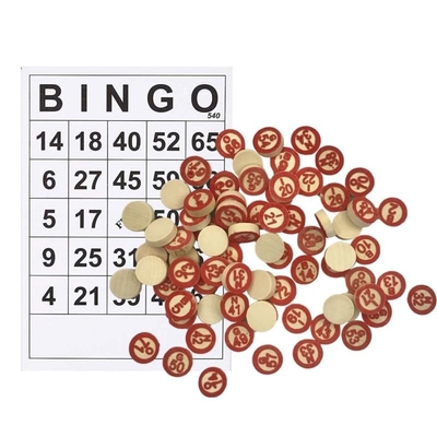 40 Bingo Numara Kartları DIY ile Vintage Ahşap Satranç Bingo Oyunu
