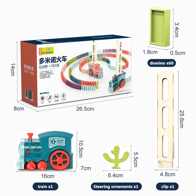 Çocuklar Elektrikli Ahşap Domino Blokları Otomatik Döşeme Eğitici DIY