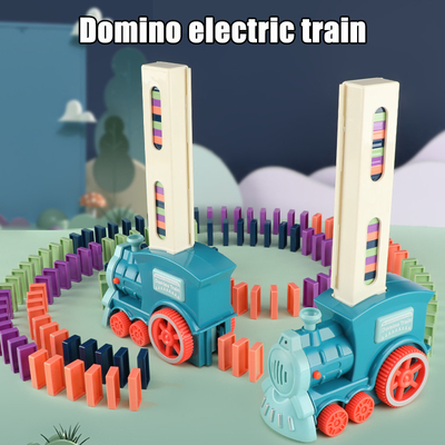 Çocuklar Elektrikli Ahşap Domino Blokları Otomatik Döşeme Eğitici DIY