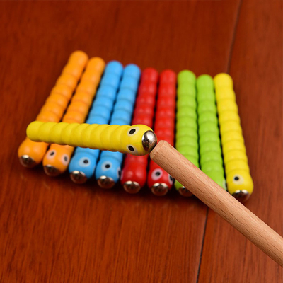 Ahşap Böcek Yakalama Oyunu 5 Solucan 1 Ahşap Oyuncak Aksesuarları Montessori Eğitici Oyuncaklar
