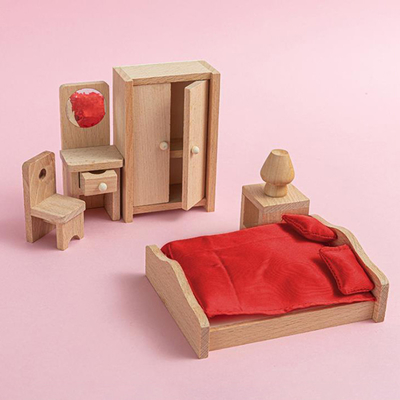 Çocuk Hediye Eğitimi için Ahşap Dollhouse Yemek Odası Masa Mobilyaları