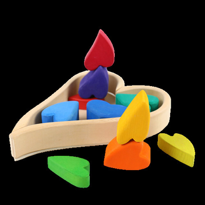 DIY 3D Ahşap Oyuncaklar Gökkuşağı Yapı Taşları Çocuklar Çocuklar İçin Büyük Boy