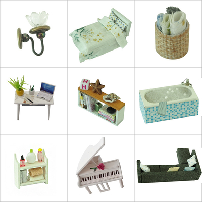 DIY Ahşap Bebek Evleri Minyatür Mobilya Seti Çocuklar İçin Doğum Günü