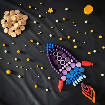 Bebek Ahşap Yapı Seti İskandinav Ahşap Gökkuşağı Blokları Gevşek Parçalar Montessori Eğitici Oyuncaklar Çocuk Yürüyor Bebek G