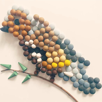 Bebek Ahşap Yapı Seti İskandinav Ahşap Gökkuşağı Blokları Gevşek Parçalar Montessori Eğitici Oyuncaklar Çocuk Yürüyor Bebek G