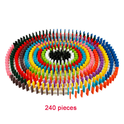 Ahşap Gökkuşağı Domino Yapı Taşları 120 Adet Çocuklar İçin Eğitici