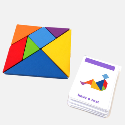 3D Ahşap Desen Hayvan Yapboz Renkli Tangram Oyuncak Çocuklar Montessori Erken Eğitim Sıralama Oyunları Oyuncaklar Çocuklar