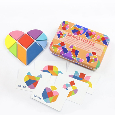 3D Ahşap Desen Hayvan Yapboz Renkli Tangram Oyuncak Çocuklar Montessori Erken Eğitim Sıralama Oyunları Oyuncaklar Çocuklar