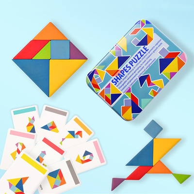 3D Ahşap Desen Hayvan Yapboz Renkli Tangram Oyuncak Çocuklar Montessori Erken Eğitim Sıralama Oyunları Oyuncaklar Çocuklar
