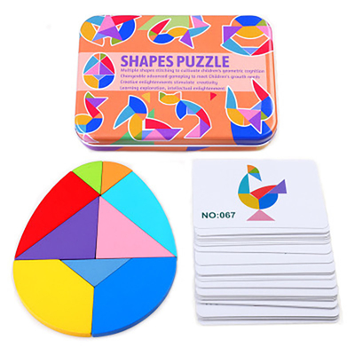 3D Ahşap Desen Hayvan Yapboz Renkli Tangram Oyuncak Çocuklar Montessori Erken Eğitim Sıralama Oyunları Oyuncaklar Çocuklar