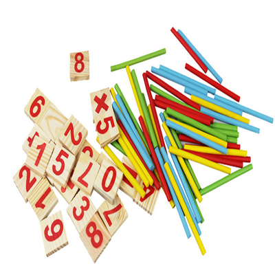 Şekil Blokları Sayma Çubukları Eğitim Ahşap Oyuncaklar Bina Zeka Bloğu Montessori Matematiksel Ahşap Kutu