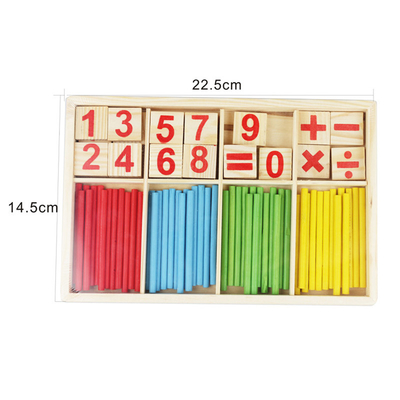 Şekil Blokları Sayma Çubukları Eğitim Ahşap Oyuncaklar Bina Zeka Bloğu Montessori Matematiksel Ahşap Kutu
