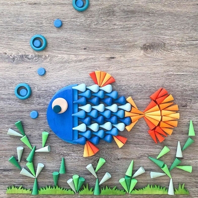 Ahşap Gökkuşağı Gevşek Parçalar Okul Öncesi Bebek İçin Renkli Montessori