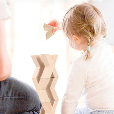 16 adet V Şekli Doğal Büyük Ahşap 3D Yapı Taşları Oyuncaklar Bebek Boyasız Ahşap Montessori Eğitim İstifleme Blokları