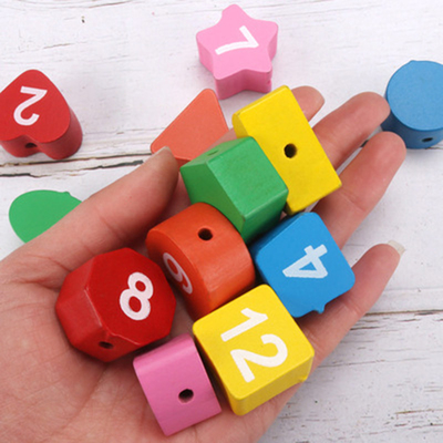 Renkli Ahşap Dijital boncuklu saat Montessori Hayvan Eğitici Boncuk Bulmacalar Alet Eşleşen Saat Oyuncak Çocuk