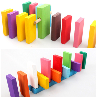 Çocuklar İçin Ahşap Renkli Domino Aksesuarları
