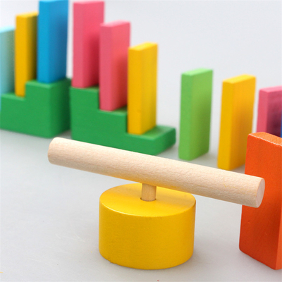 Çocuklar İçin Ahşap Renkli Domino Aksesuarları
