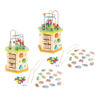 Montessori Yeni Yıl Çocukları Bebek Bebek İçin Büyük Ahşap Etkinlik Küpü