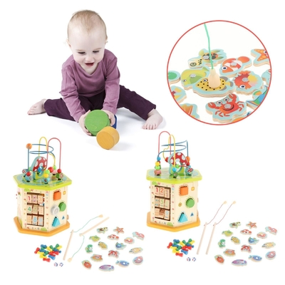 Montessori Yeni Yıl Çocukları Bebek Bebek İçin Büyük Ahşap Etkinlik Küpü