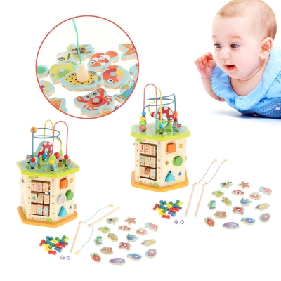 Montessori Yeni Yıl Çocukları Bebek Bebek İçin Büyük Ahşap Etkinlik Küpü