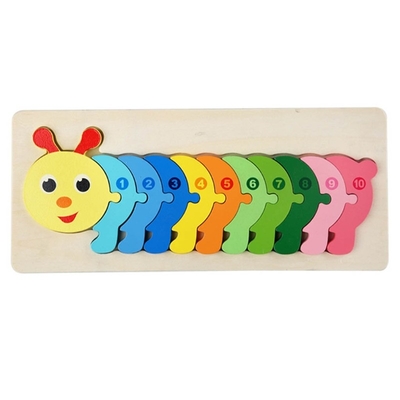 Montessori 3D Ahşap Blok Bulmaca Oyuncaklar Kalınlaşmak Ahşap Yapboz Erken Öğrenme