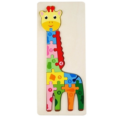 Montessori 3D Ahşap Blok Bulmaca Oyuncaklar Kalınlaşmak Ahşap Yapboz Erken Öğrenme