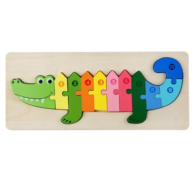 Montessori 3D Ahşap Blok Bulmaca Oyuncaklar Kalınlaşmak Ahşap Yapboz Erken Öğrenme