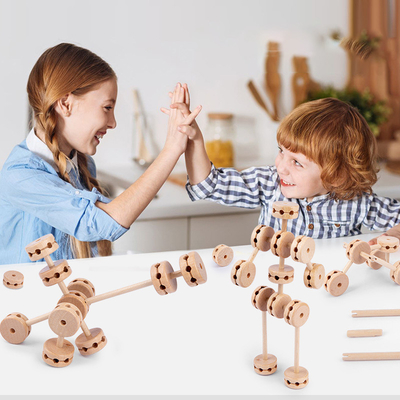 3D Yapı Fort Ahşap Yapı Taşları Oyuncak Çocuklar İçin Yaratıcı DIY
