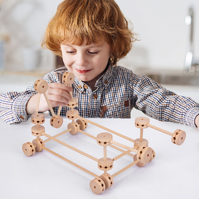 3D Yapı Fort Ahşap Yapı Taşları Oyuncak Çocuklar İçin Yaratıcı DIY