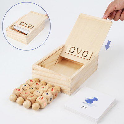 Montessori Ahşap Okuma Blokları Dönen Harf Eğirme Alfabesi Öğrenme