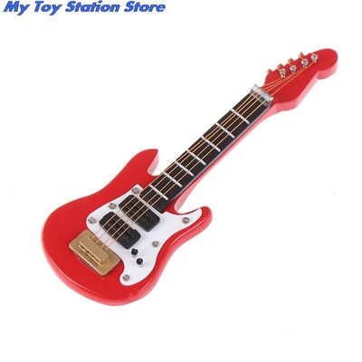 1:12 Evcilik Minyatür Müzik Elektro Gitar Çocuklar İçin Müzikli Oyuncak Ev Dekoru