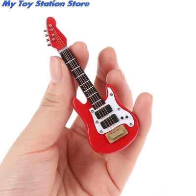 1:12 Evcilik Minyatür Müzik Elektro Gitar Çocuklar İçin Müzikli Oyuncak Ev Dekoru