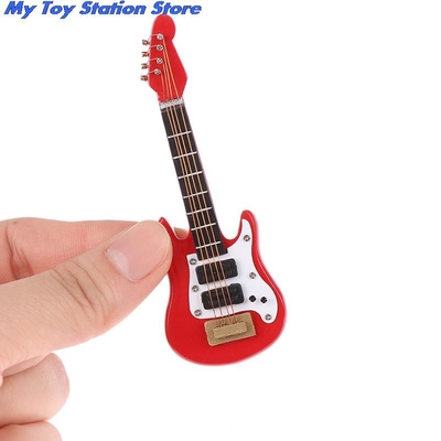 1:12 Evcilik Minyatür Müzik Elektro Gitar Çocuklar İçin Müzikli Oyuncak Ev Dekoru