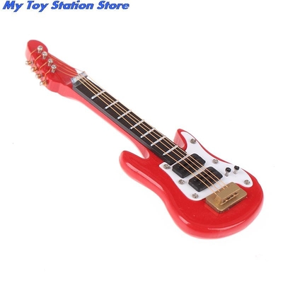 1:12 Evcilik Minyatür Müzik Elektro Gitar Çocuklar İçin Müzikli Oyuncak Ev Dekoru