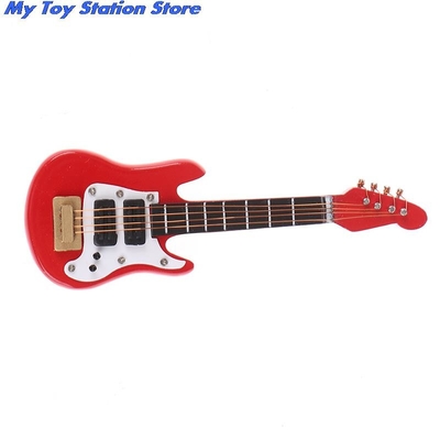 1:12 Evcilik Minyatür Müzik Elektro Gitar Çocuklar İçin Müzikli Oyuncak Ev Dekoru