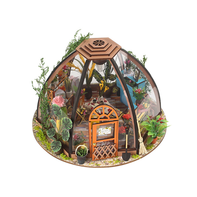 Mobilya Bahçe Aracı LED Işık Pil ile Ahşap DIY Minyatür Dollhouse