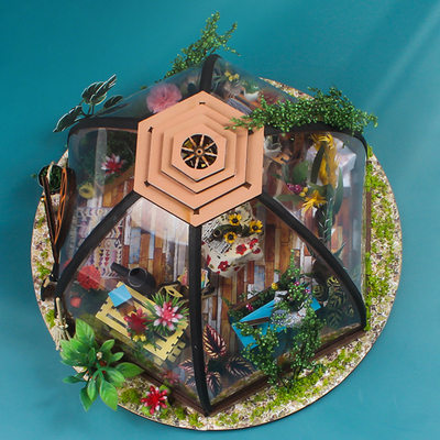 Mobilya Bahçe Aracı LED Işık Pil ile Ahşap DIY Minyatür Dollhouse
