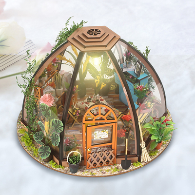 Mobilya Bahçe Aracı LED Işık Pil ile Ahşap DIY Minyatür Dollhouse