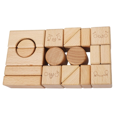 Masif Ahşap İstifleme Blok Oyuncak Şekli Biliş DIY Çocuklar İçin