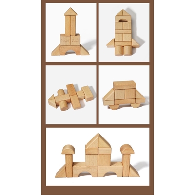 Masif Ahşap İstifleme Blok Oyuncak Şekli Biliş DIY Çocuklar İçin