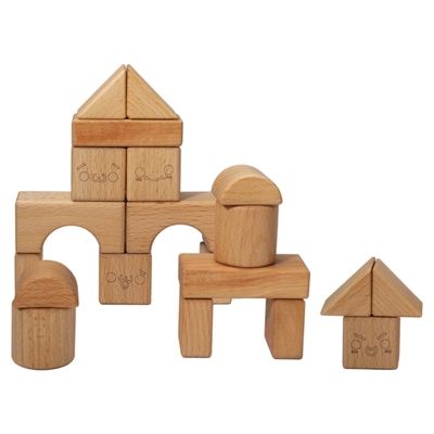 Masif Ahşap İstifleme Blok Oyuncak Şekli Biliş DIY Çocuklar İçin