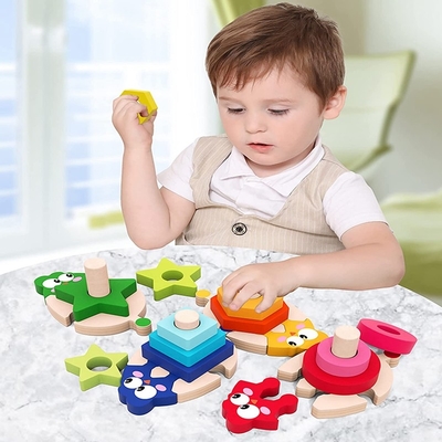 Ahşap İstifleme Oyuncaklar Kız Erkek Erken Okul Öncesi Öğrenme İçin Sıralama