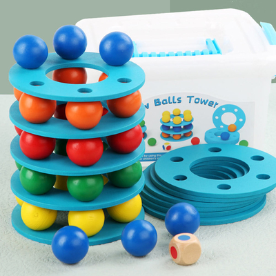 Unisex Ahşap Montessori Bebek Oyuncakları Çocuk İstifleme Oyunu