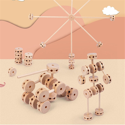 3D Yapı Fort Ahşap Buliding Blocks Diy Montessori Eğitim Montessori