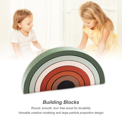 Çocuklar Gökkuşağı Blokları Oluşturucu Montessori Çocuklar İçin Eğitici