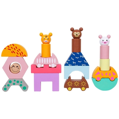 Okul Öncesi Yürümeye Başlayan Bebek İçin Ahşap Tren Kamyon Şekli DIY Eğitici Oyuncak