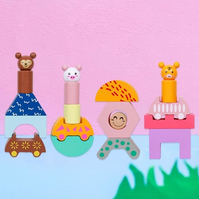 Okul Öncesi Yürümeye Başlayan Bebek İçin Ahşap Tren Kamyon Şekli DIY Eğitici Oyuncak