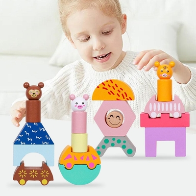 Okul Öncesi Yürümeye Başlayan Bebek İçin Ahşap Tren Kamyon Şekli DIY Eğitici Oyuncak