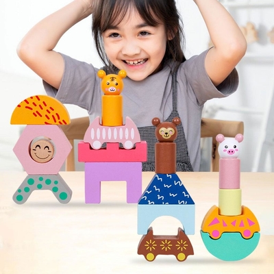 Okul Öncesi Yürümeye Başlayan Bebek İçin Ahşap Tren Kamyon Şekli DIY Eğitici Oyuncak
