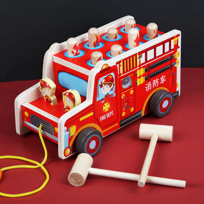 Toddler Boys Girls için 2 Tokmak Ahşap Çekiç Oyuncak Çapaksız